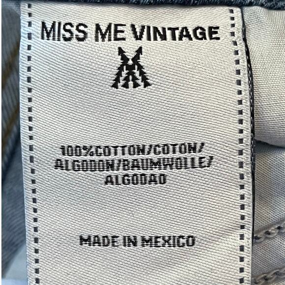 Vintage Miss Me Women 28 Blue Boyfriend Embroidered Button Fly Hippie Boho Jeans - Picture 4 of 12